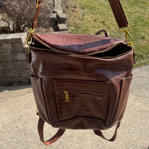 Fawn Design Handbags - Fawn Mini Design Brown Croc Baby Bag